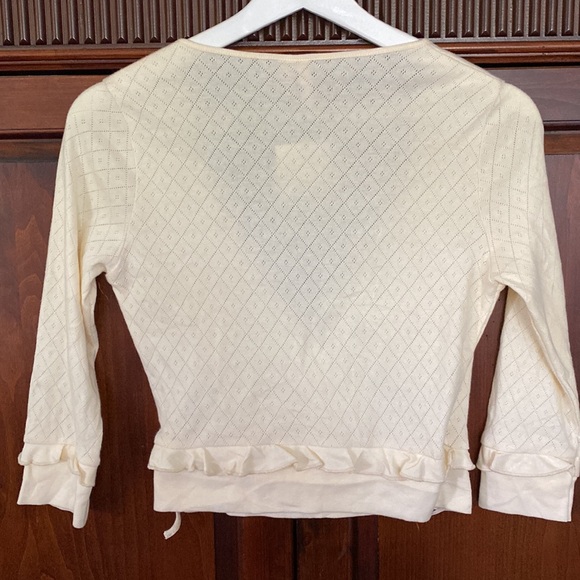 Anthropologie NWT Eloise Picot wrap top Victorian bed jacket pale butter yellow - Picture 3 of 11